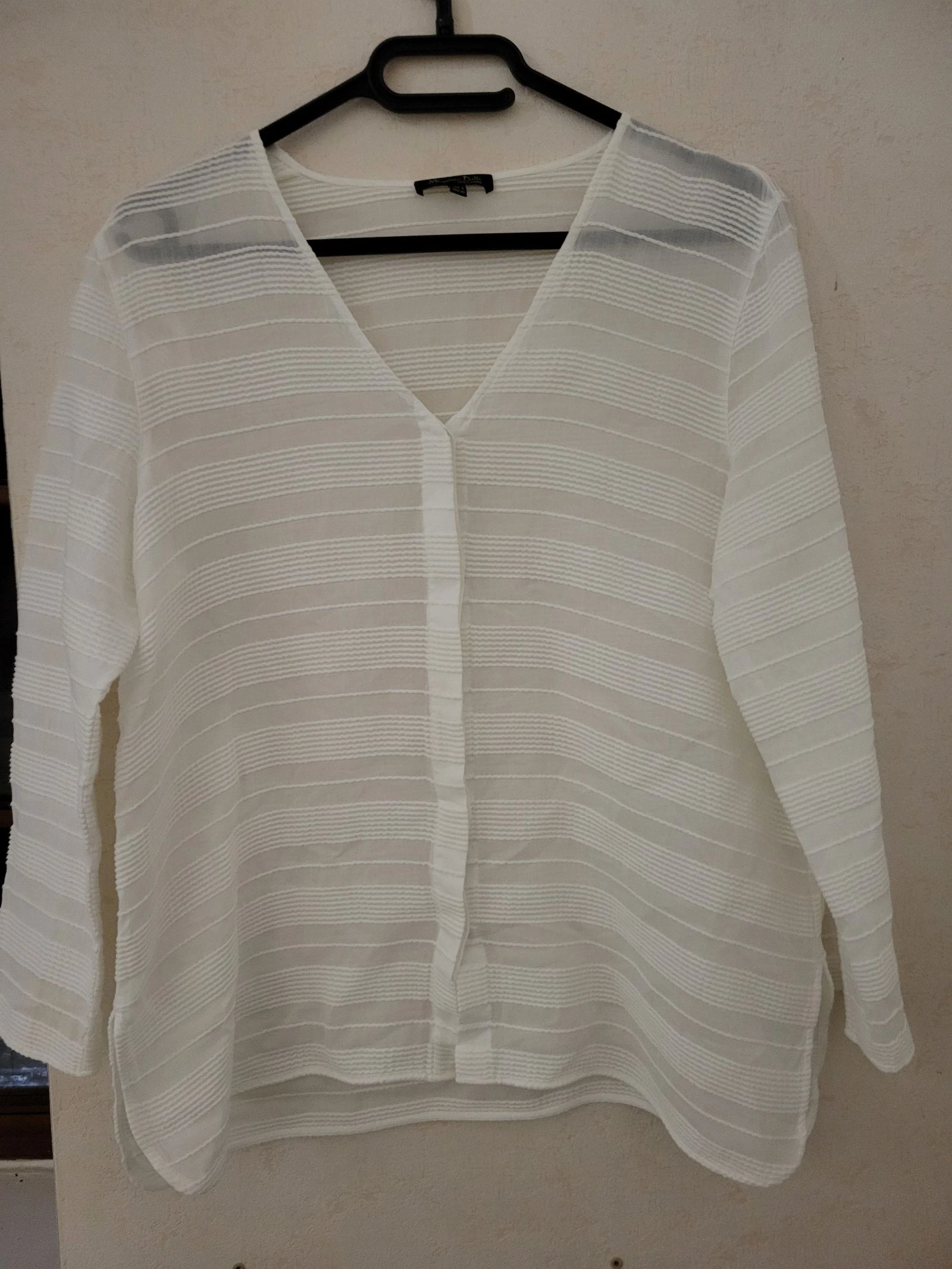Chemisier blanc texturé et transparent Massimo Dutti t s